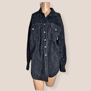 Vtg Together  Leather button down shirt jacket L